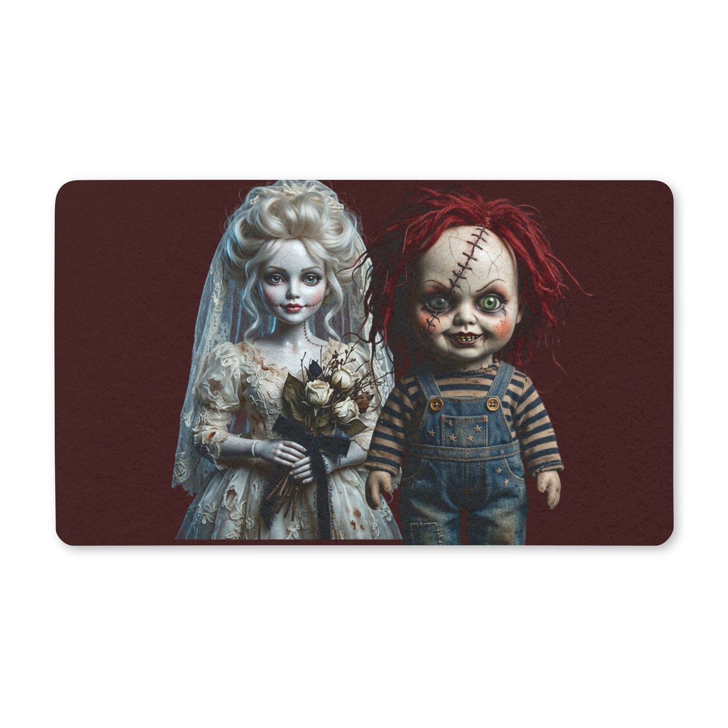 Horror Doll Doormat — Chucky & Bride Polyester Welcome Mat