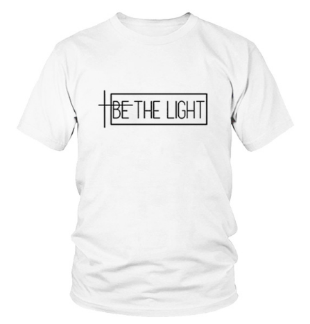 "Be The Light Graphic Short Sleeve T-Shirt for Summer"