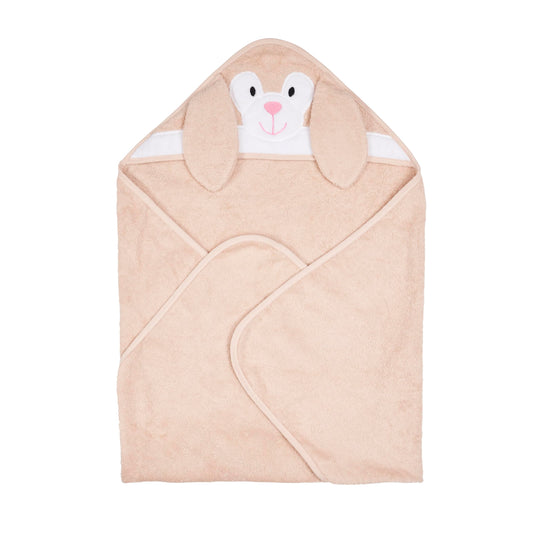 Riff Raff Friendly Bunny Hooded Towel - Premium Cotton Baby Towel with Mitt Set - Ultra Soft Machine Washable Cartoon Hooded Baby Towels - Baby Towels with Hood for Newborn Baby Infants Toddlers