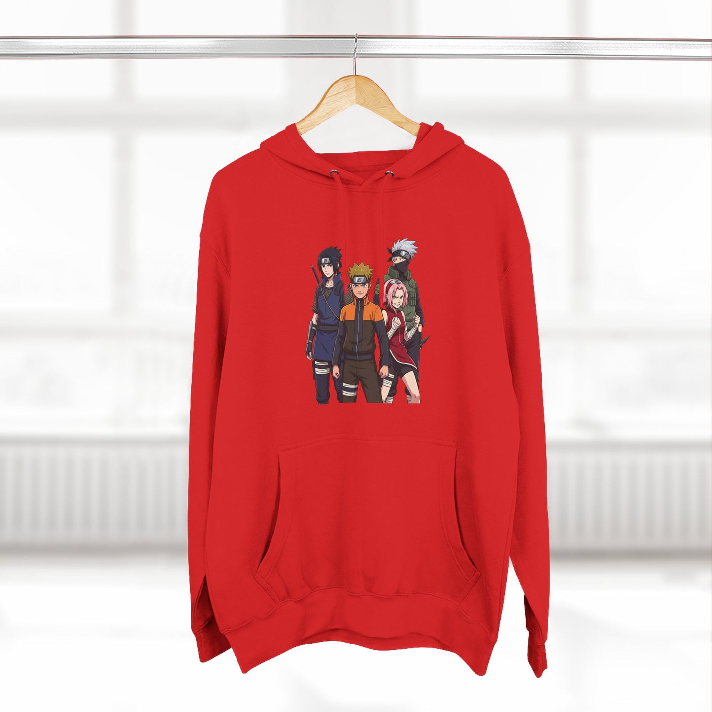 Anime Team Graphic Hoodie — Naruto, Sasuke, Sakura & Kakashi Crew Sweatshirt