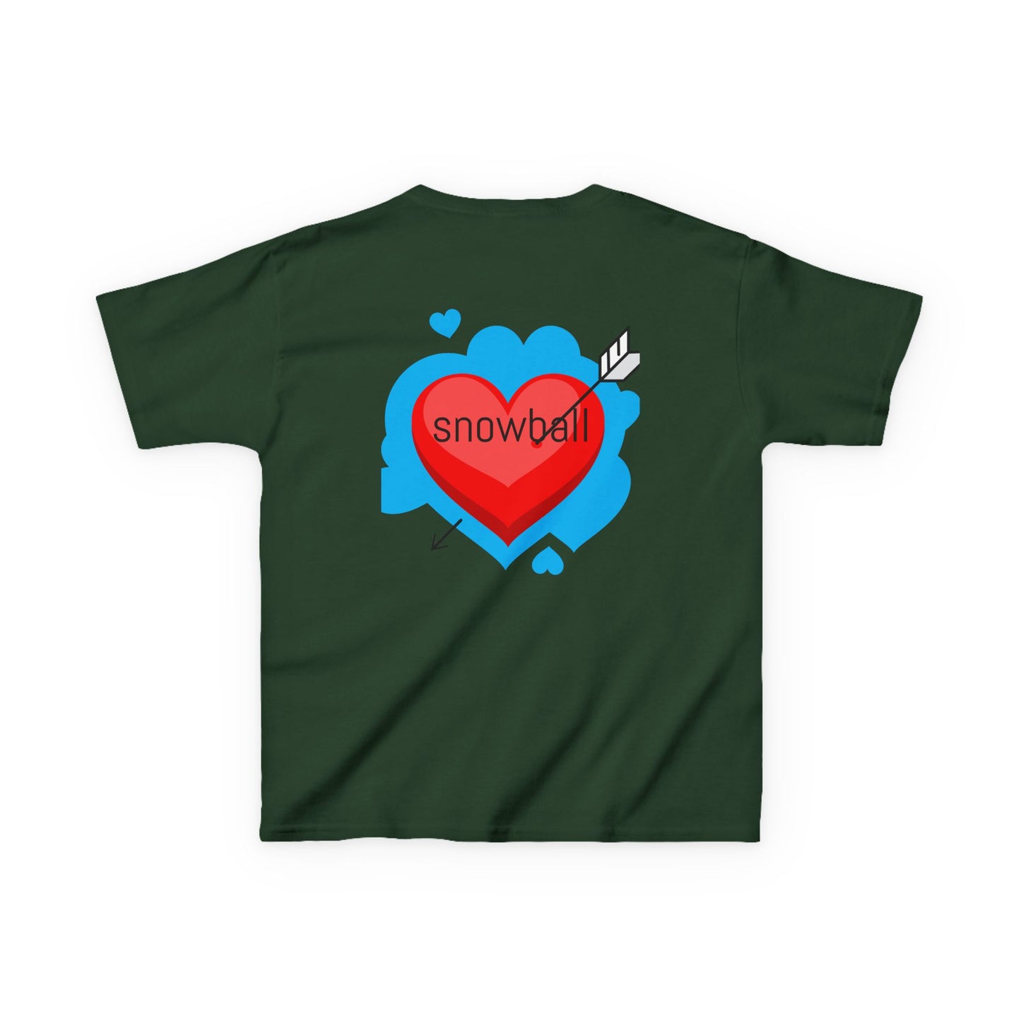 Kids Tee — Cute 'Snowball' Cat Photo & Heart Design