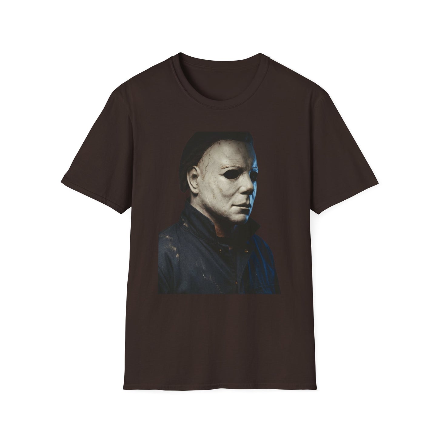 Michael Myers Horror Mask Portrait T-Shirt — Iconic Creepy Mask Graphic Tee for Halloween
