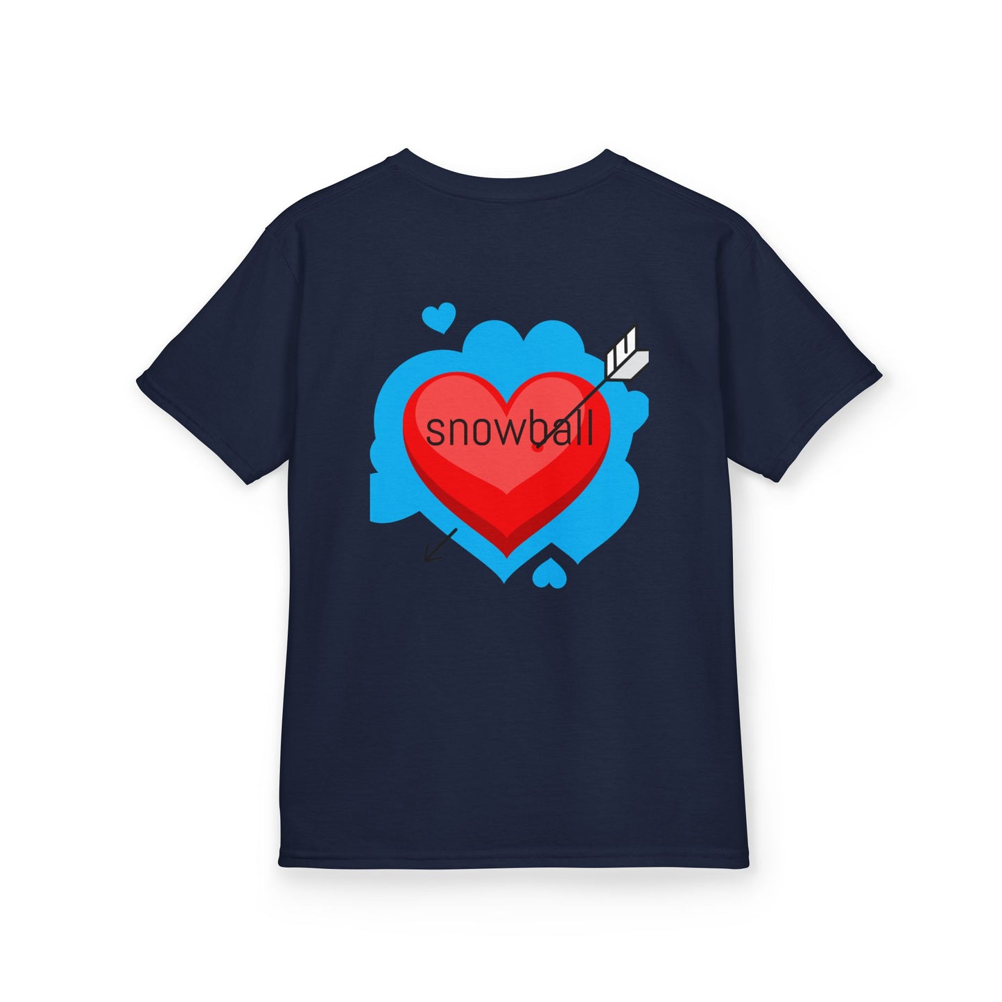Kids Tee — Cute 'Snowball' Cat Photo & Heart Design