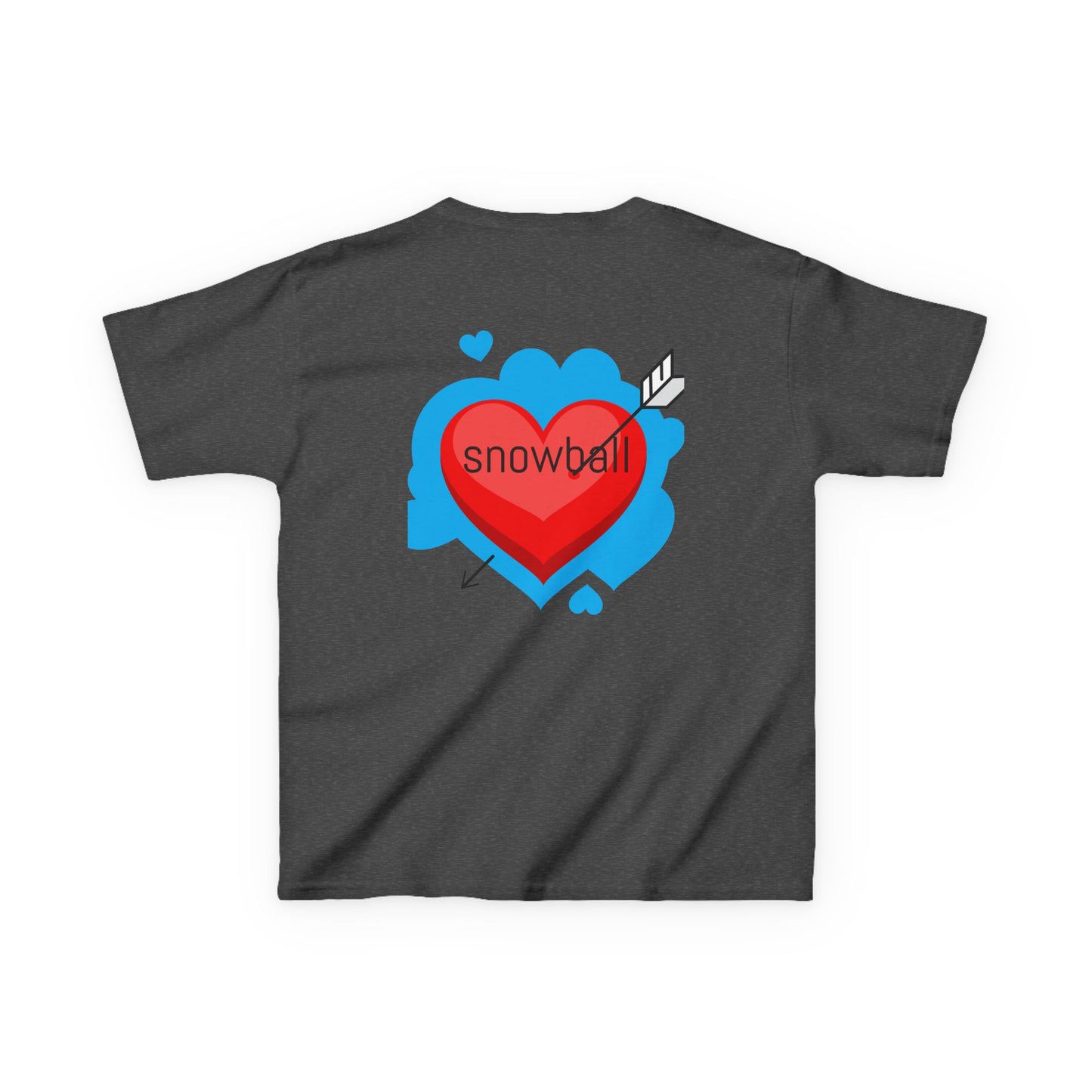 Kids Tee — Cute 'Snowball' Cat Photo & Heart Design