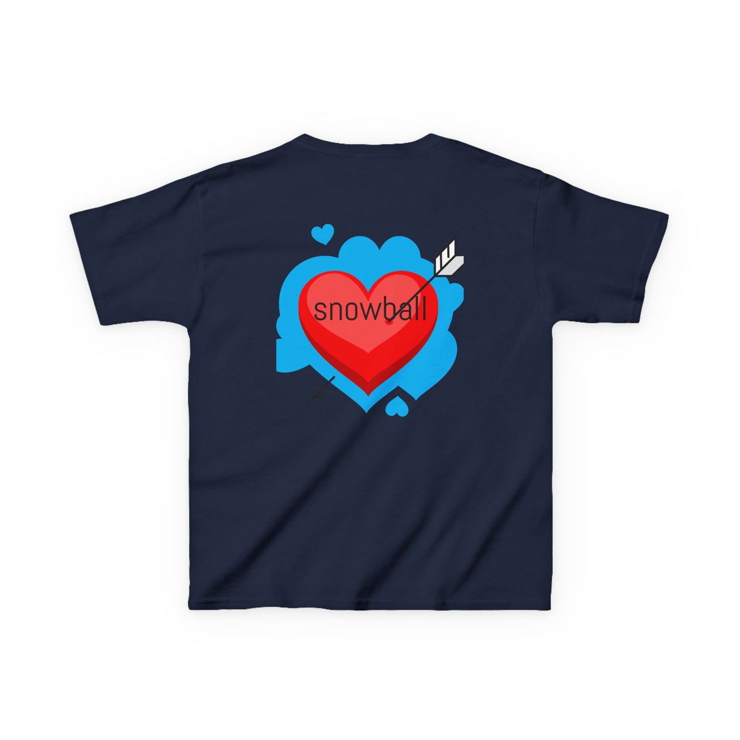 Kids Tee — Cute 'Snowball' Cat Photo & Heart Design