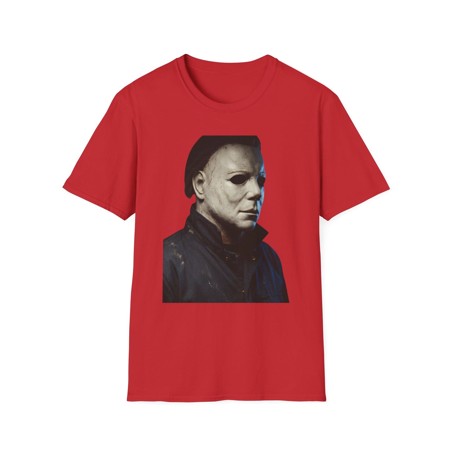 Michael Myers Horror Mask Portrait T-Shirt — Iconic Creepy Mask Graphic Tee for Halloween