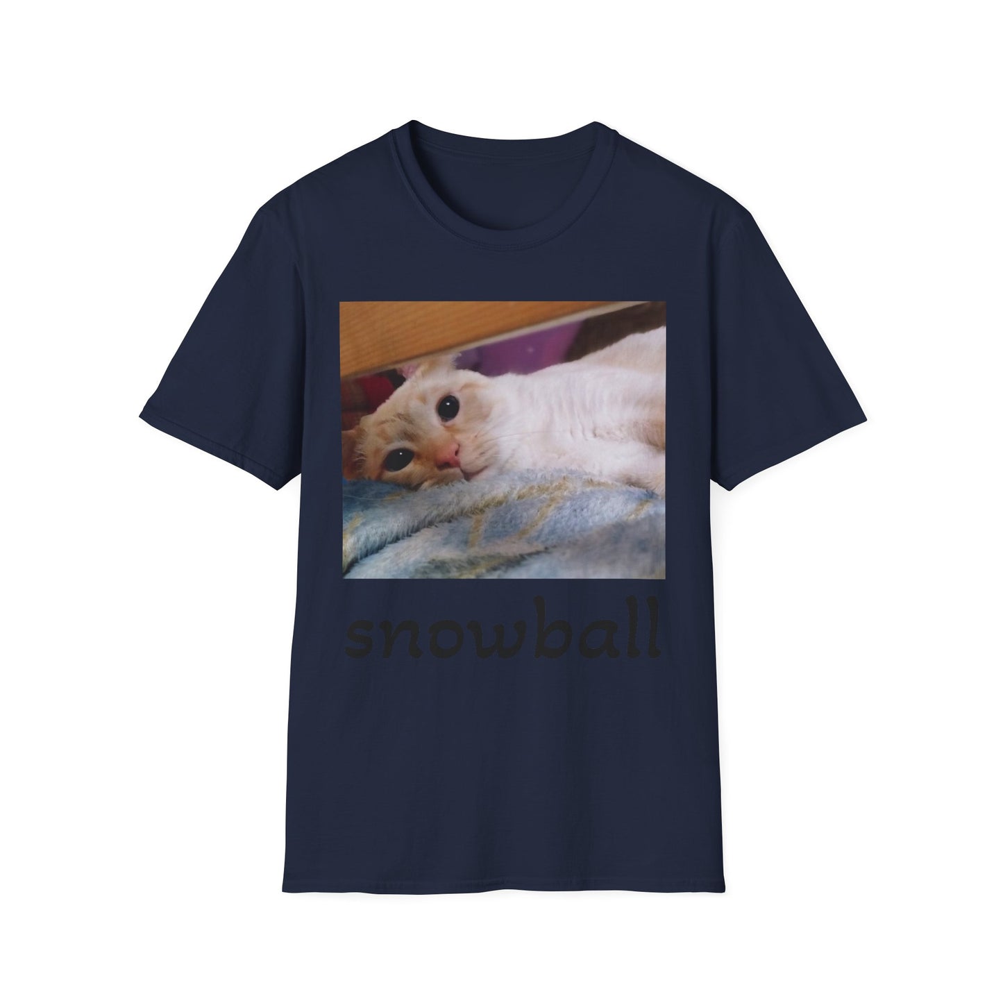Cat Photo T-Shirt — "Snowball" Cute Pet Portrait Tee