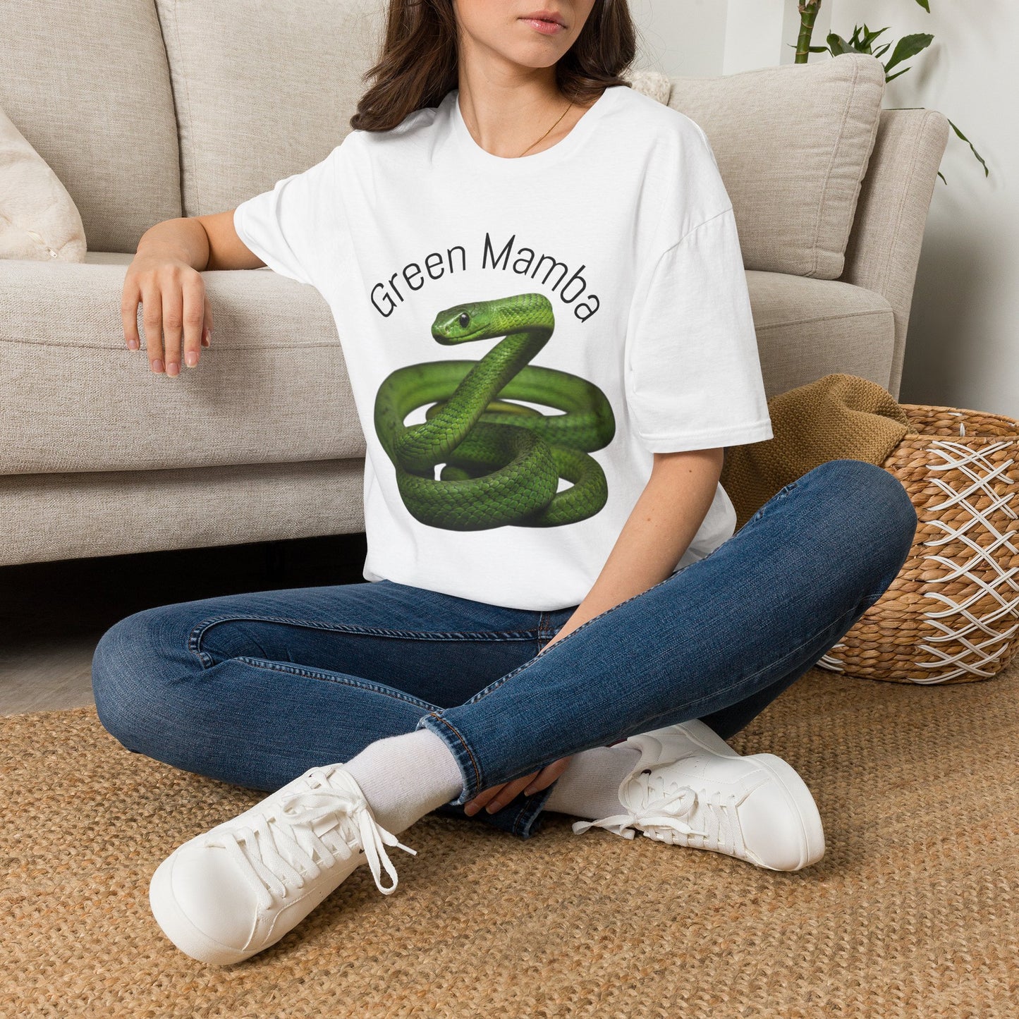 Green Mamba T‑Shirt — Realistic Snake Graphic Tee
