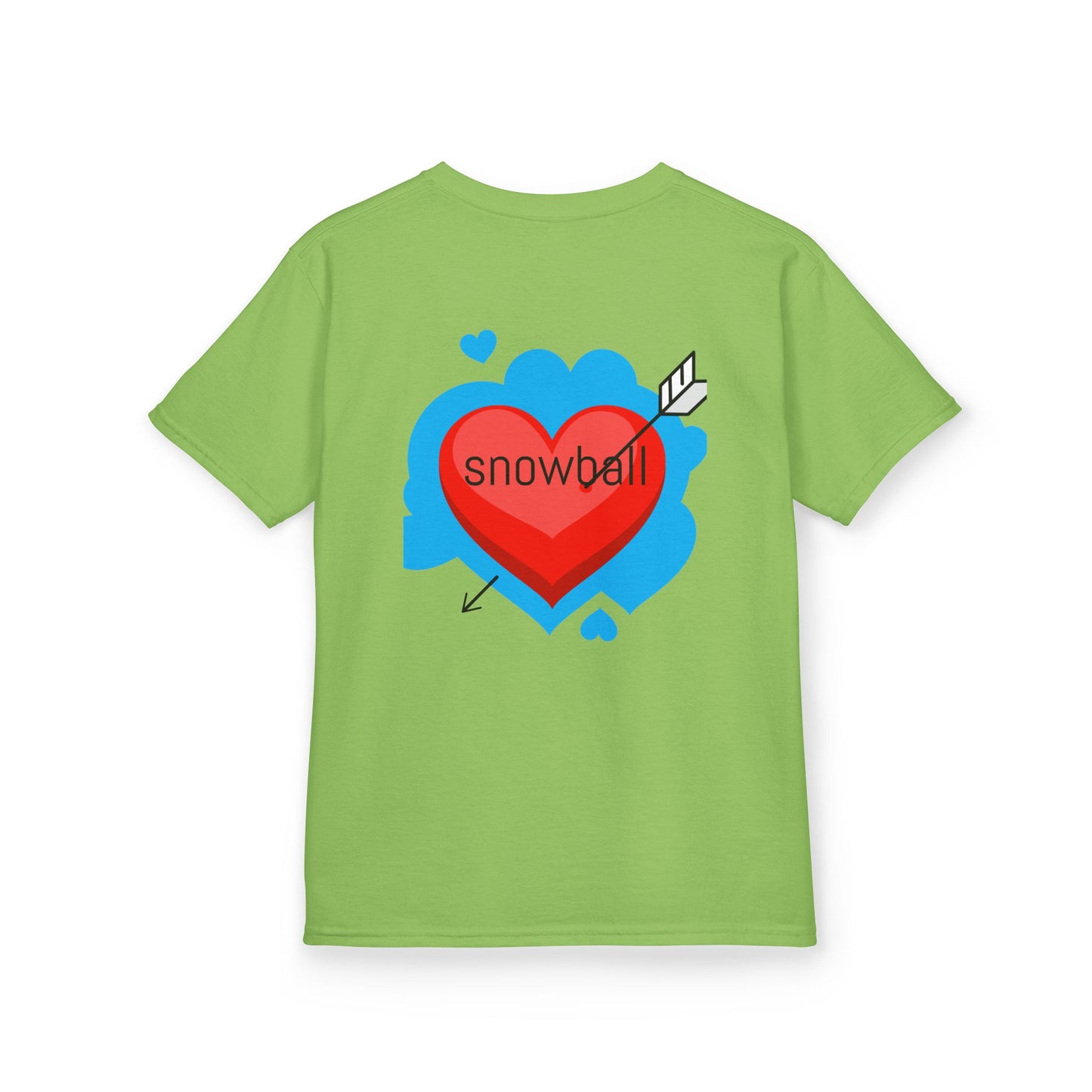 Kids Tee — Cute 'Snowball' Cat Photo & Heart Design