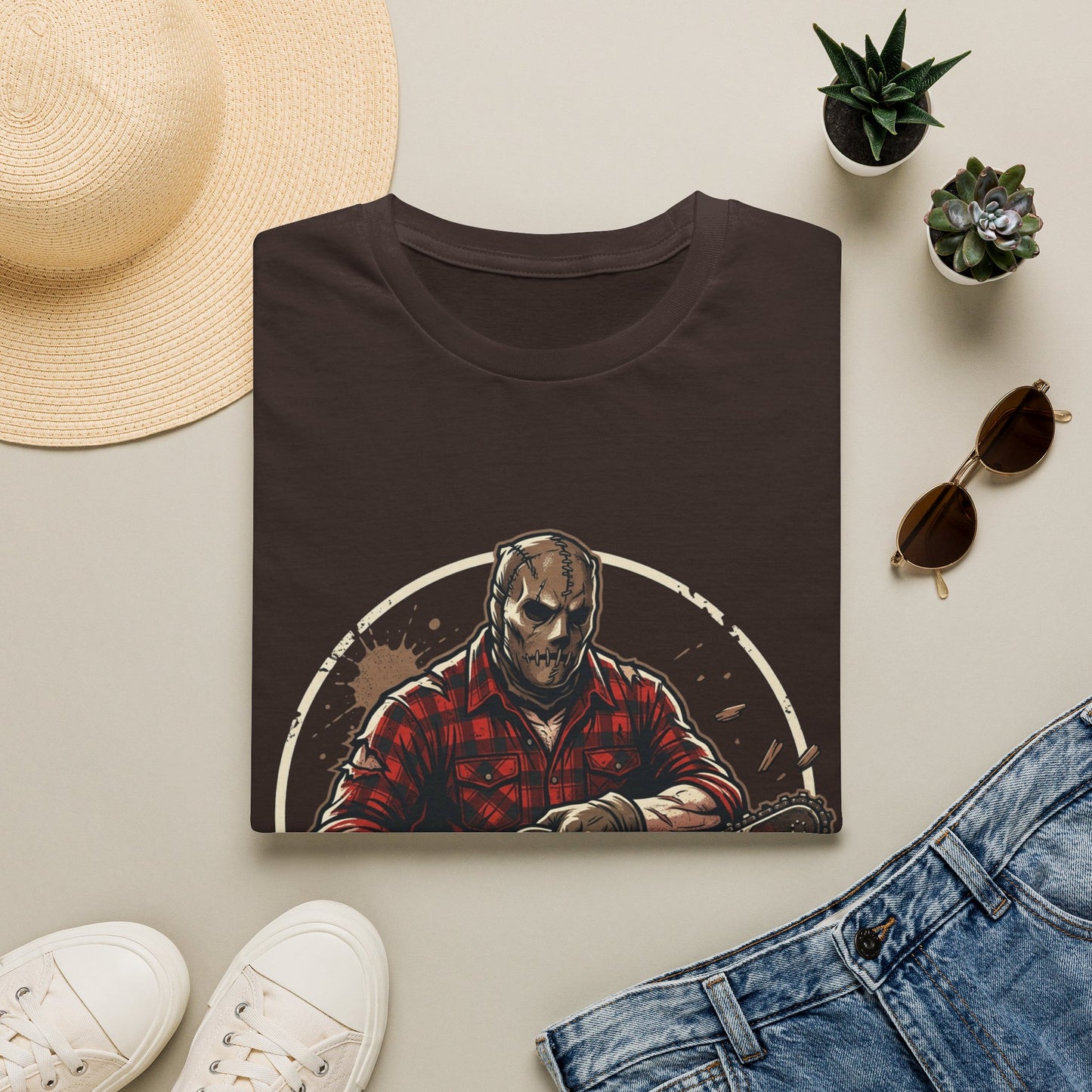 Lumberjack Chainsaw T-Shirt — Vintage Woodsman Graphic Tee