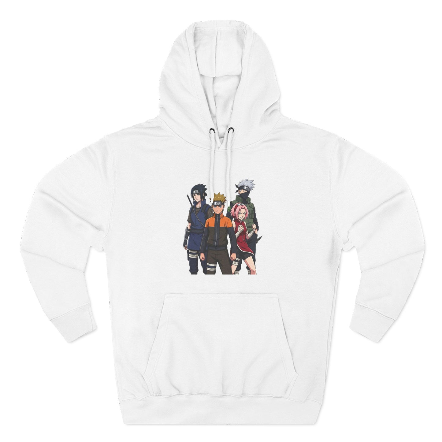 Anime Team Graphic Hoodie — Naruto, Sasuke, Sakura & Kakashi Crew Sweatshirt