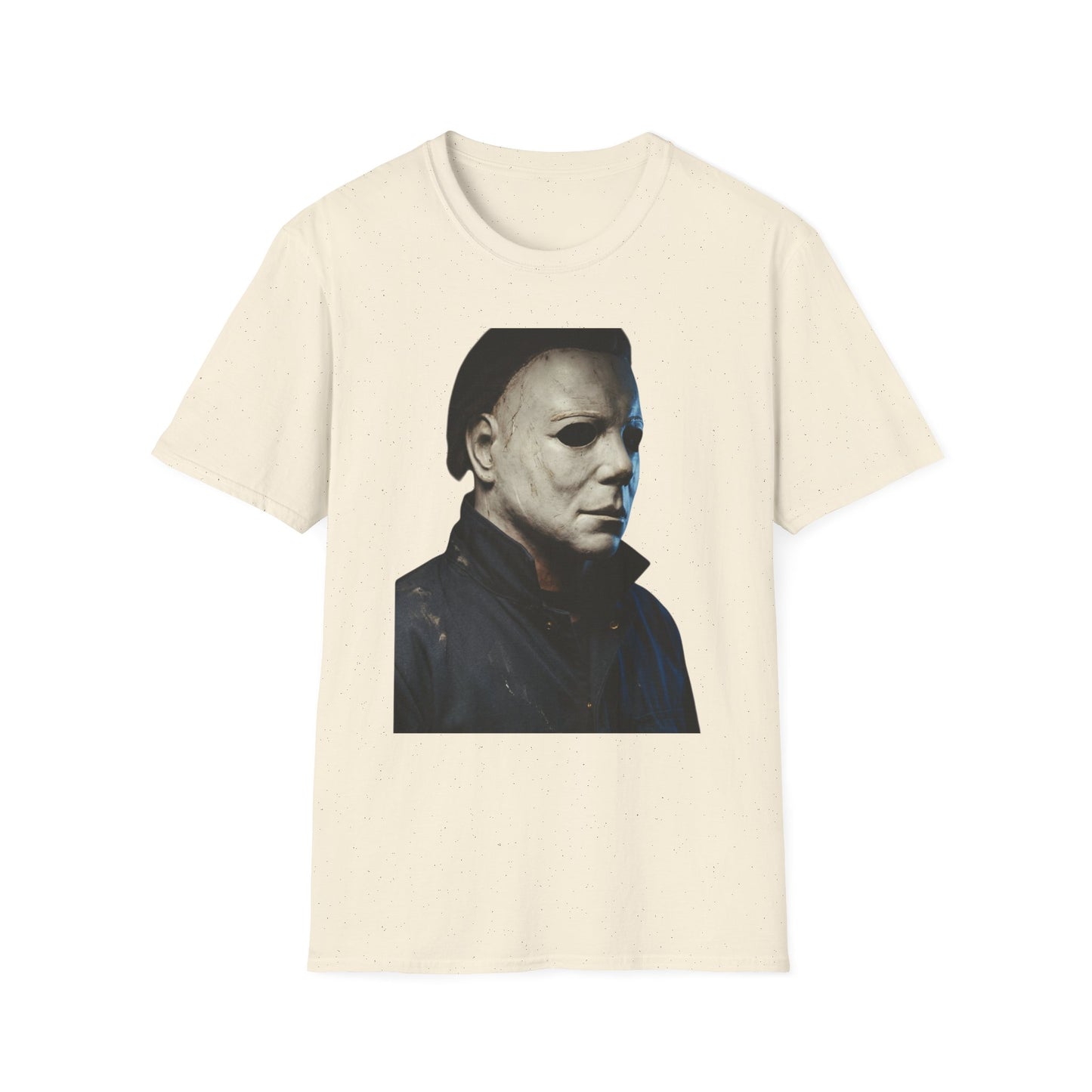Michael Myers Horror Mask Portrait T-Shirt — Iconic Creepy Mask Graphic Tee for Halloween