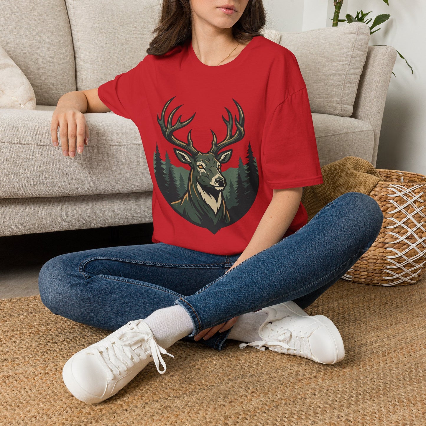 Deer Head T-Shirt — Majestic Stag Forest Graphic Tee