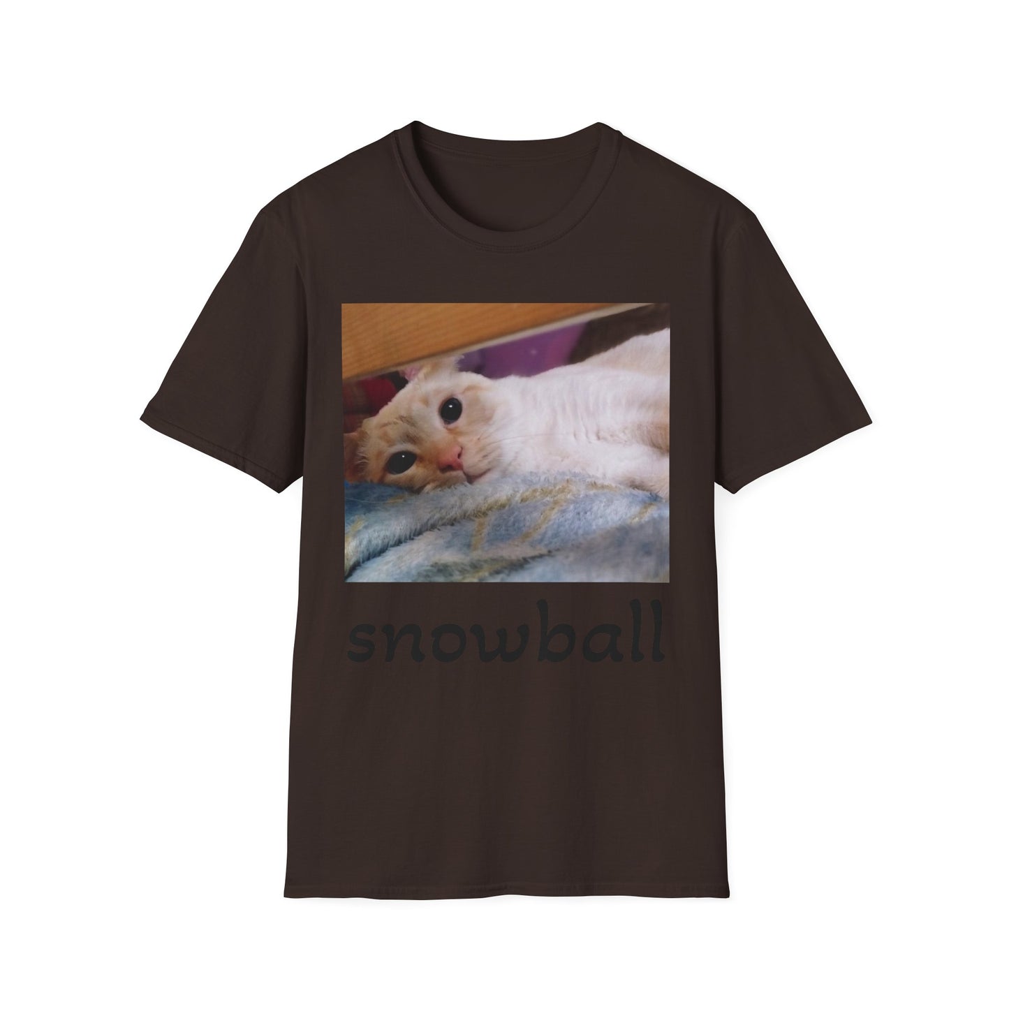 Cat Photo T-Shirt — "Snowball" Cute Pet Portrait Tee