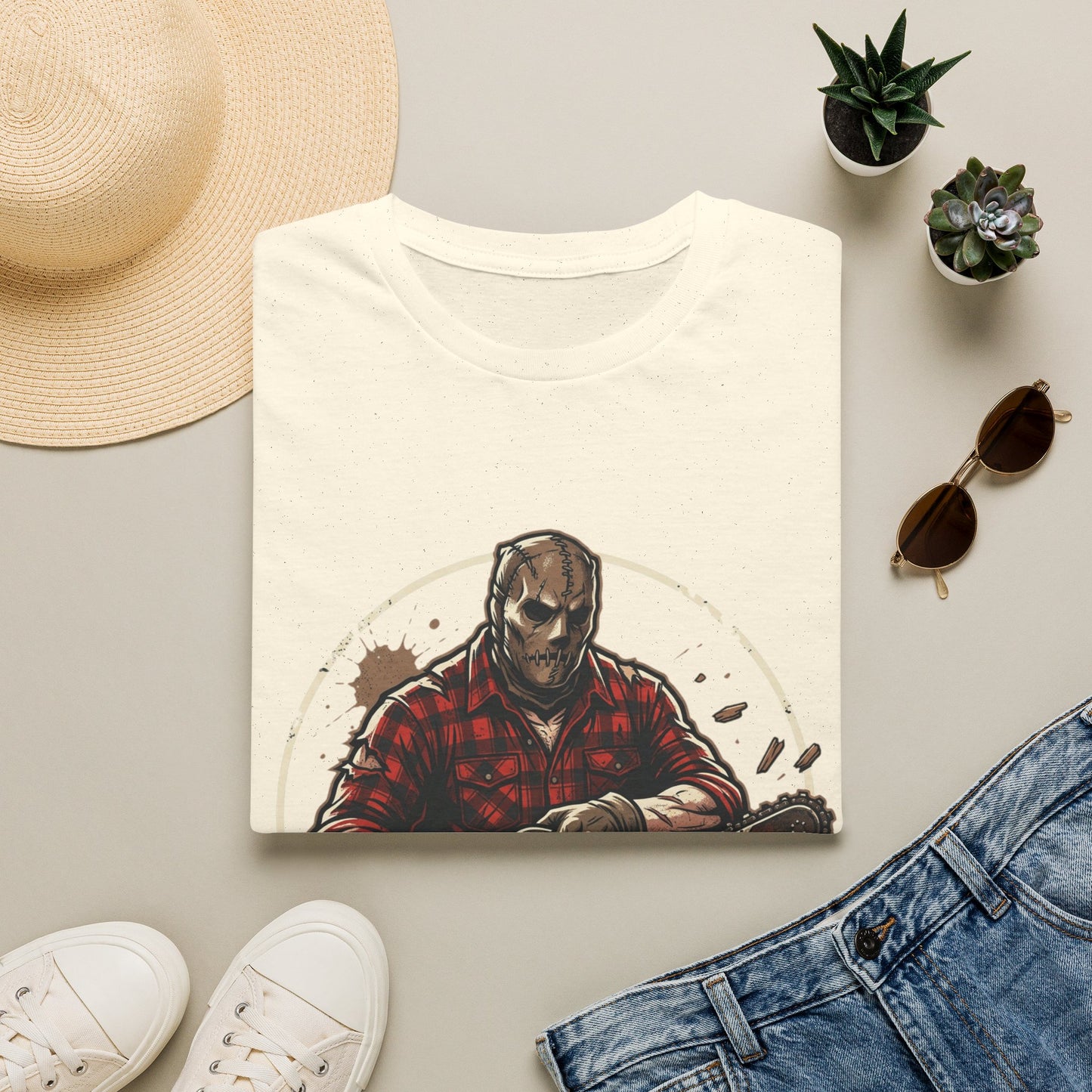 Lumberjack Chainsaw T-Shirt — Vintage Woodsman Graphic Tee