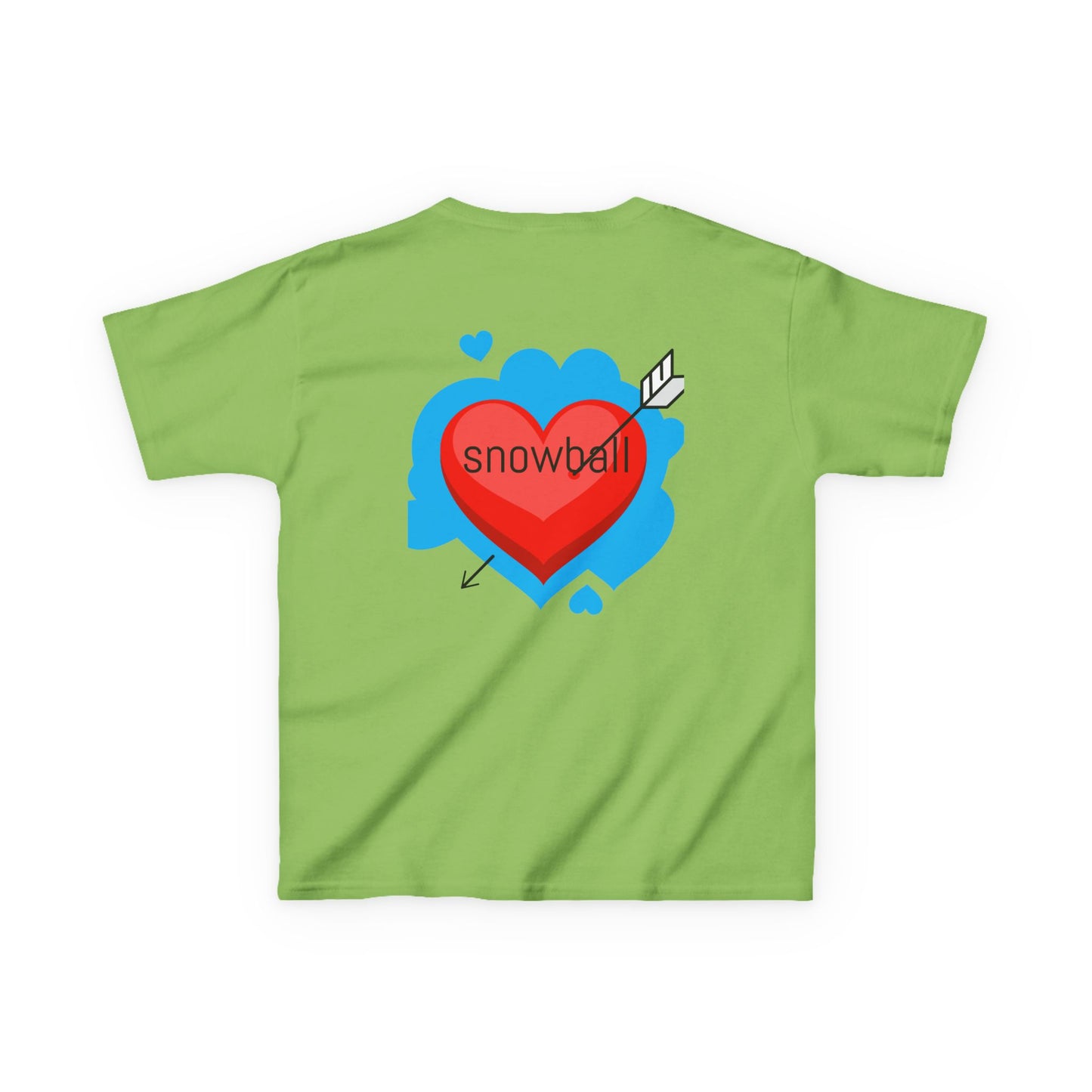 Kids Tee — Cute 'Snowball' Cat Photo & Heart Design
