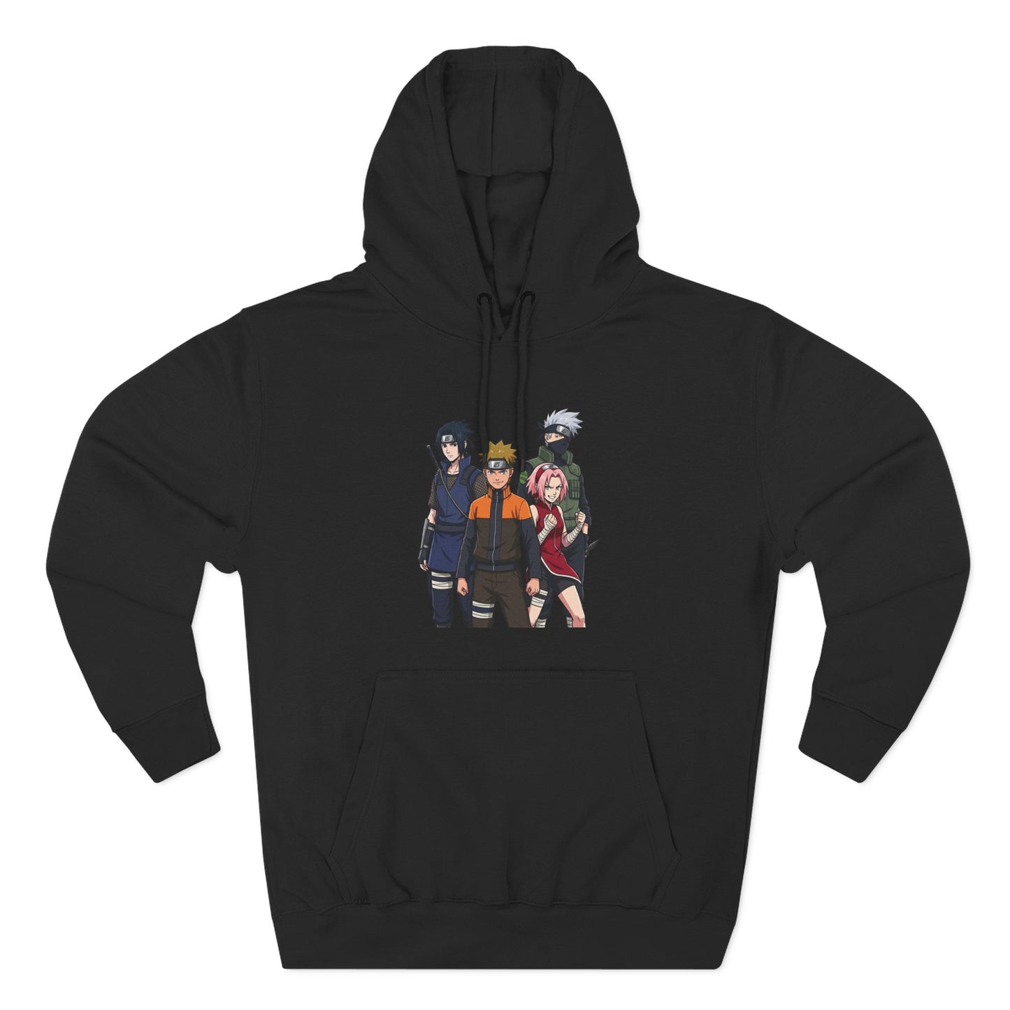 Anime Team Graphic Hoodie — Naruto, Sasuke, Sakura & Kakashi Crew Sweatshirt