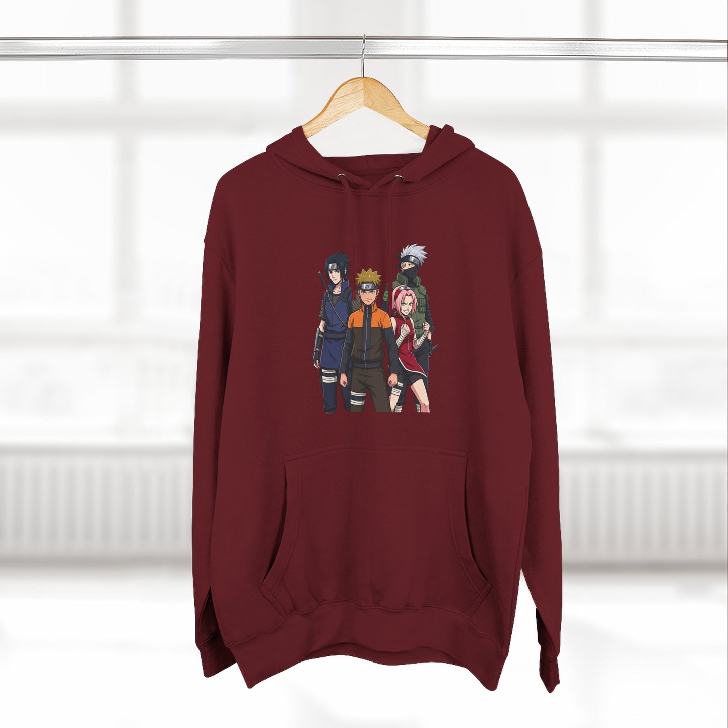 Anime Team Graphic Hoodie — Naruto, Sasuke, Sakura & Kakashi Crew Sweatshirt