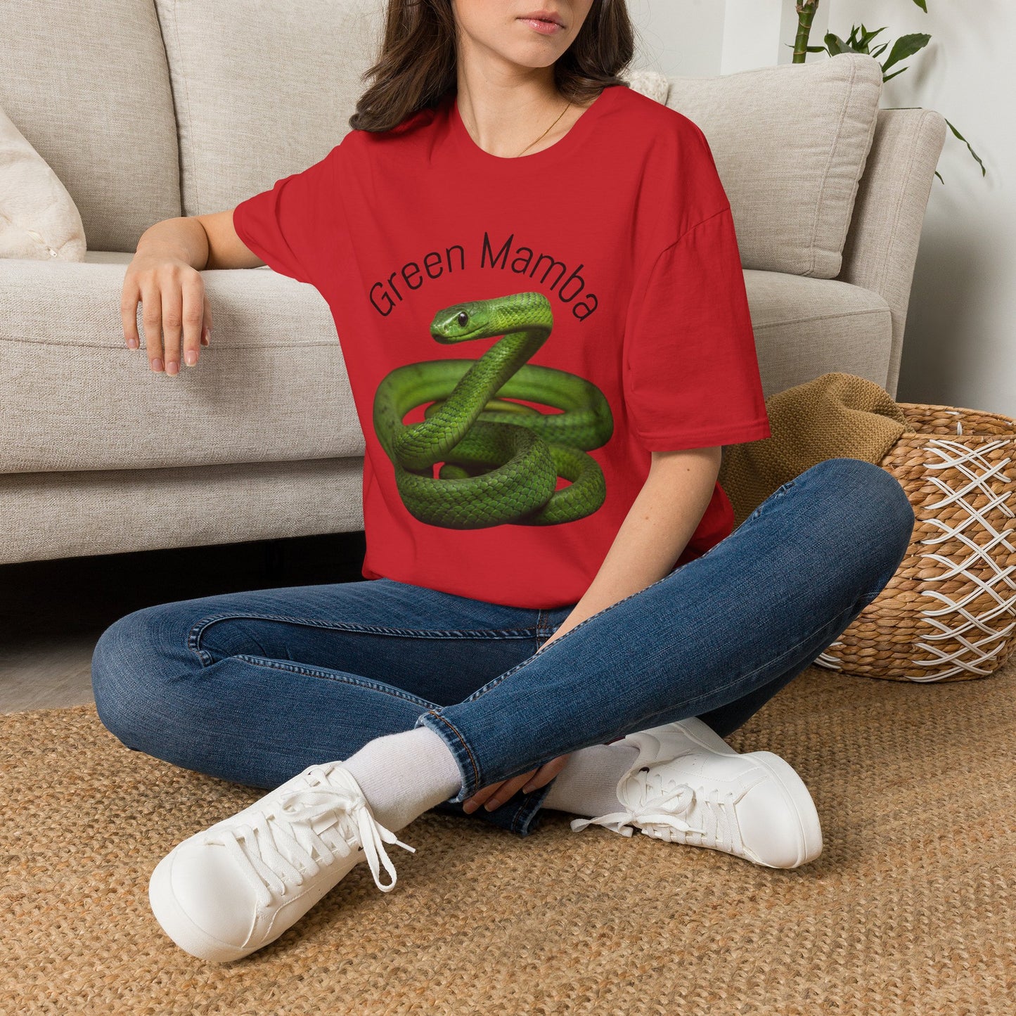 Green Mamba T‑Shirt — Realistic Snake Graphic Tee