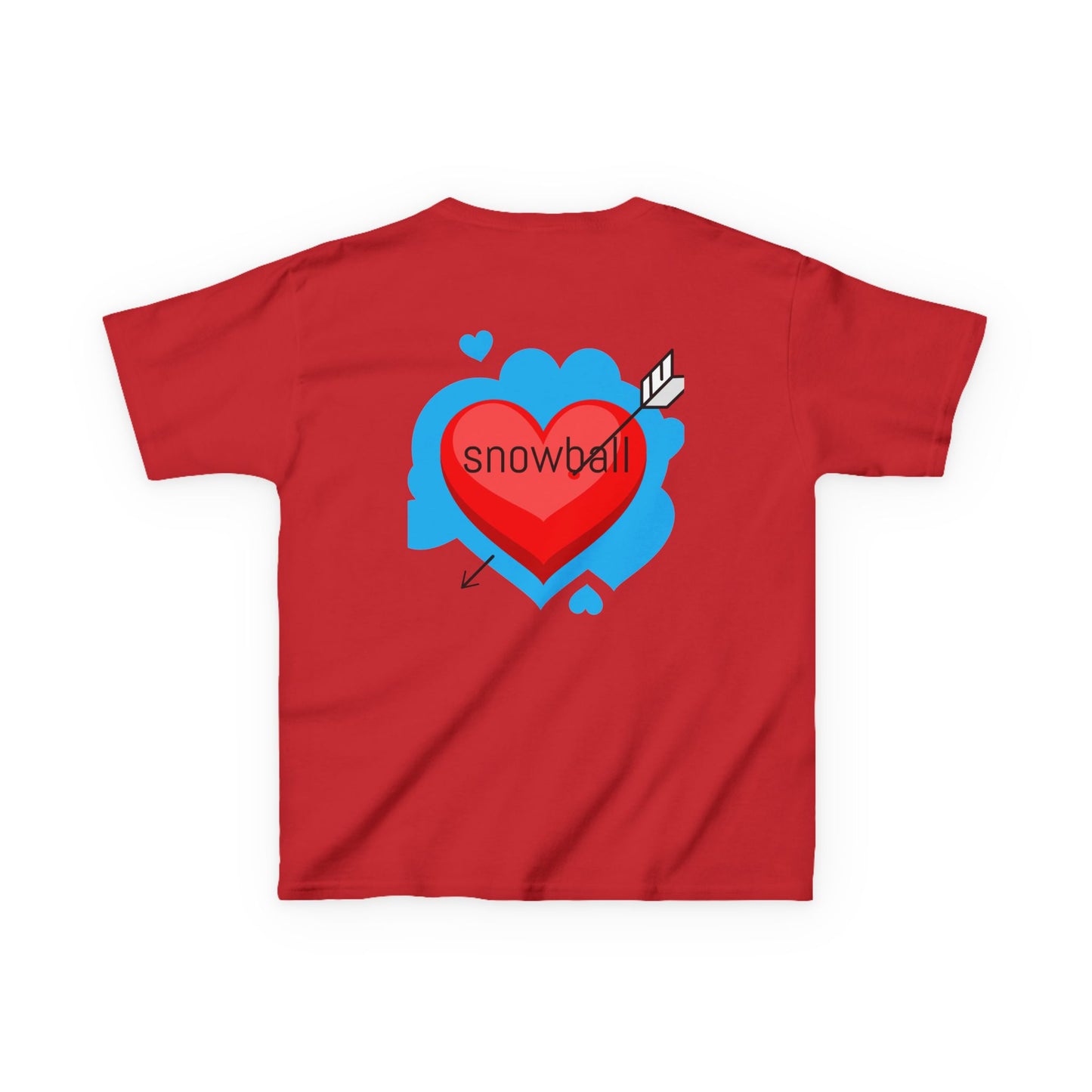 Kids Tee — Cute 'Snowball' Cat Photo & Heart Design