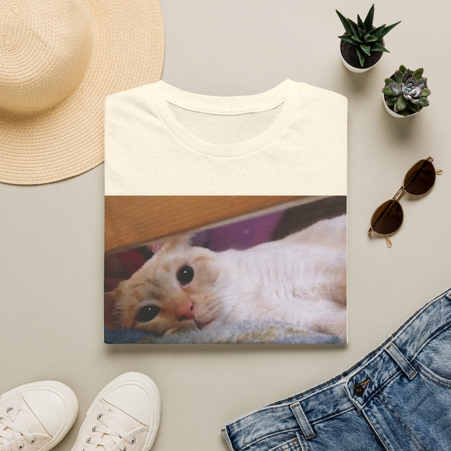 Cat Photo T-Shirt — "Snowball" Cute Pet Portrait Tee