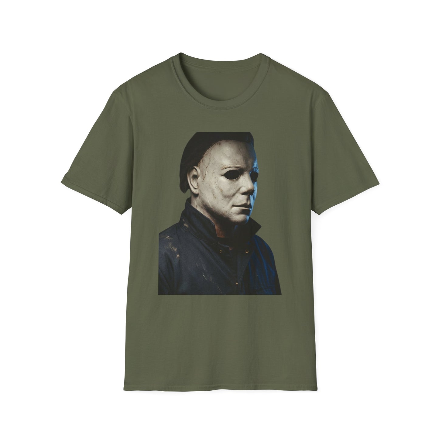 Michael Myers Horror Mask Portrait T-Shirt — Iconic Creepy Mask Graphic Tee for Halloween
