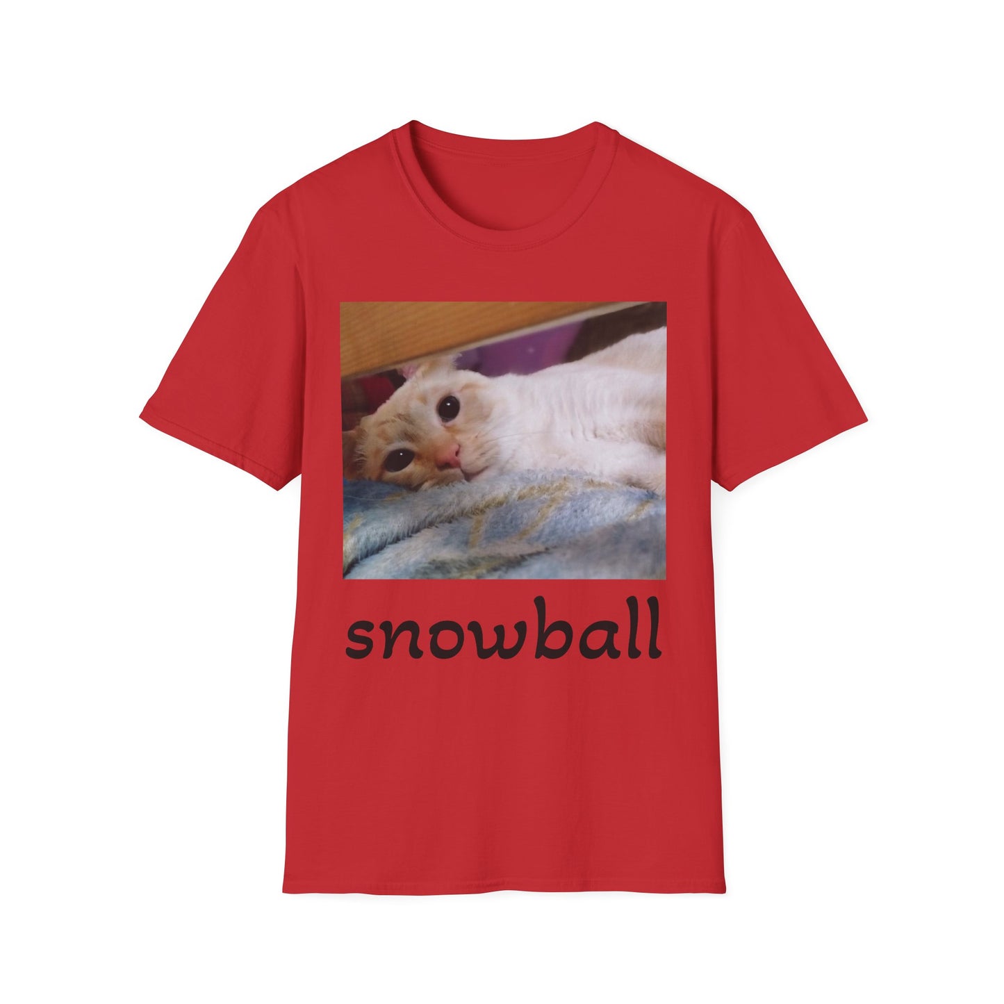 Cat Photo T-Shirt — "Snowball" Cute Pet Portrait Tee