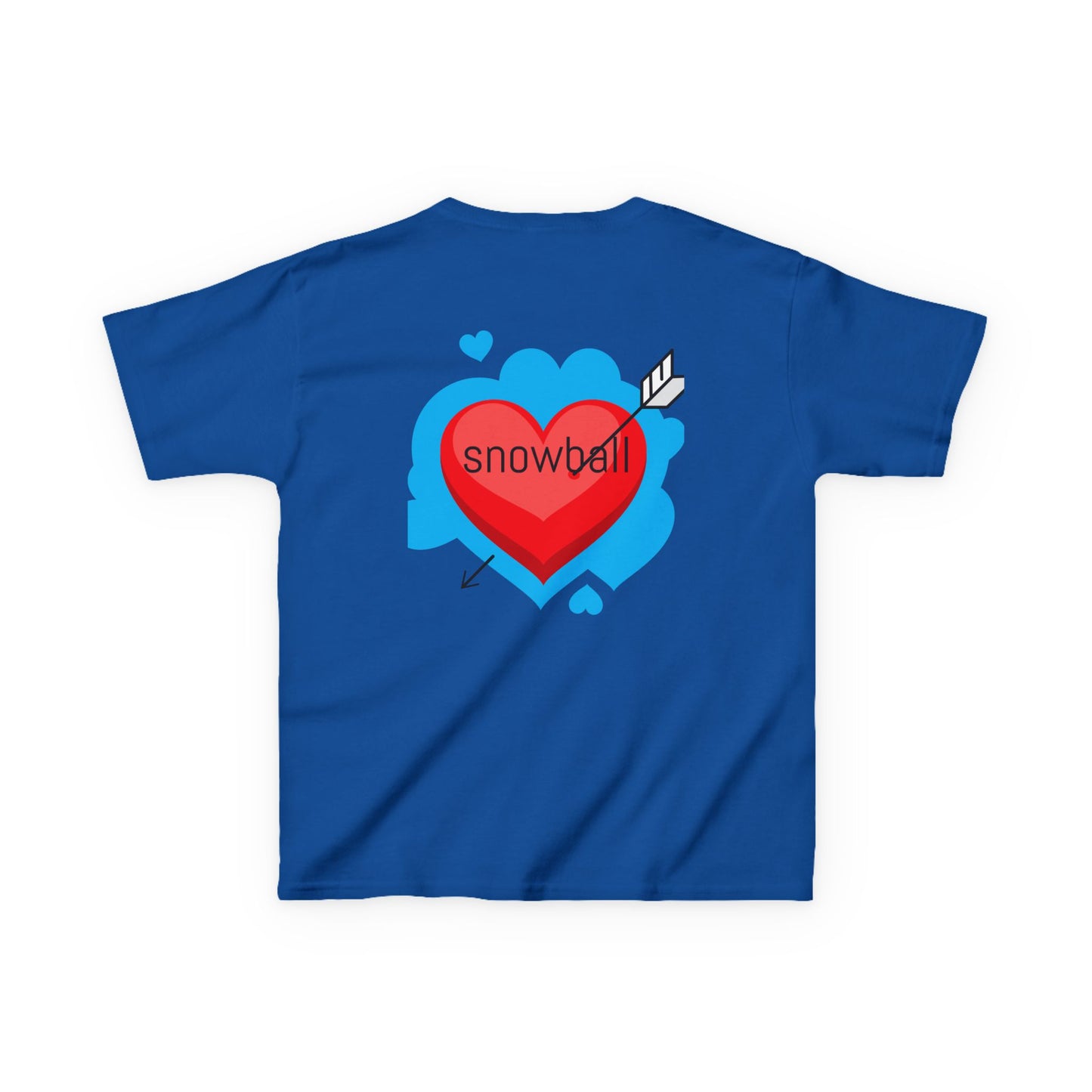 Kids Tee — Cute 'Snowball' Cat Photo & Heart Design