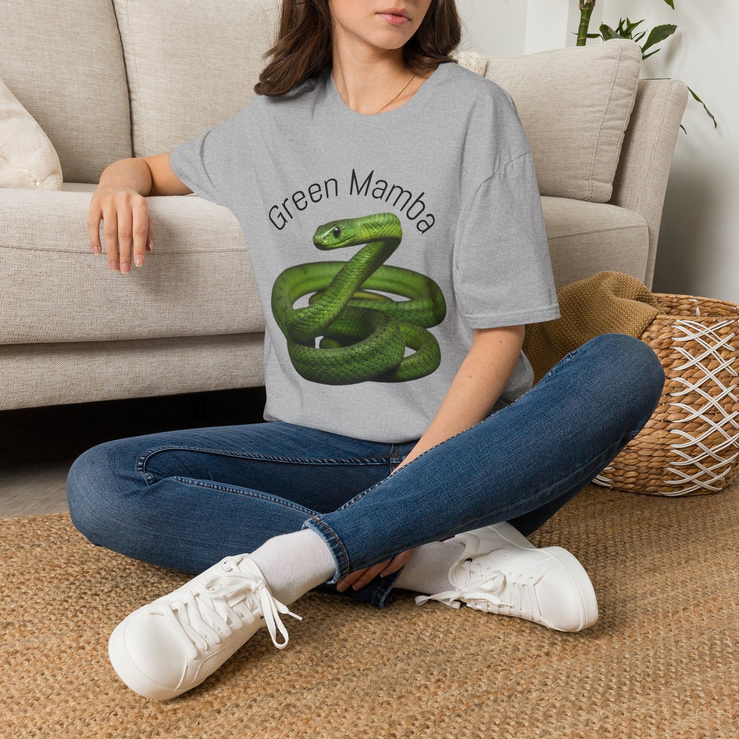 Green Mamba T‑Shirt — Realistic Snake Graphic Tee