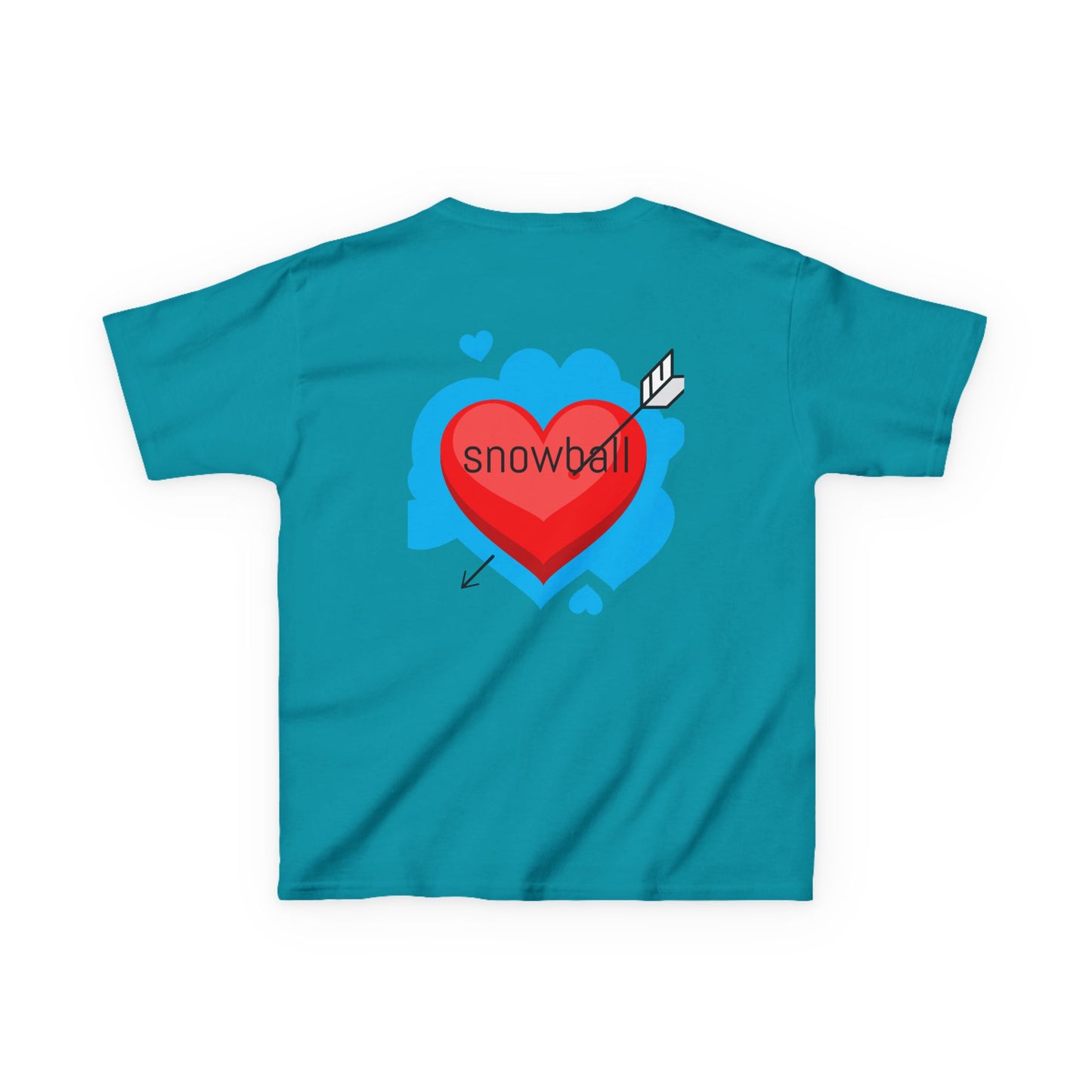 Kids Tee — Cute 'Snowball' Cat Photo & Heart Design