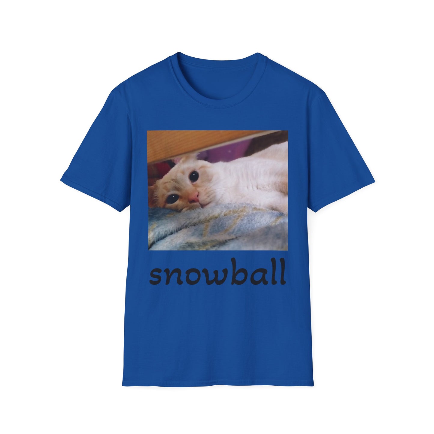 Cat Photo T-Shirt — "Snowball" Cute Pet Portrait Tee