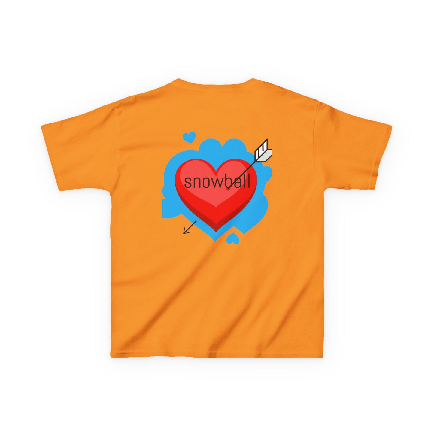 Kids Tee — Cute 'Snowball' Cat Photo & Heart Design