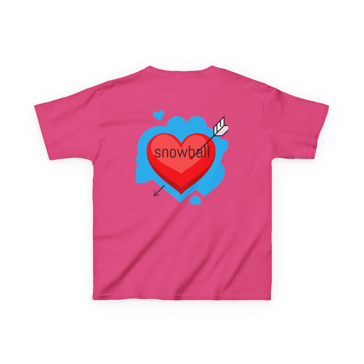 Kids Tee — Cute 'Snowball' Cat Photo & Heart Design