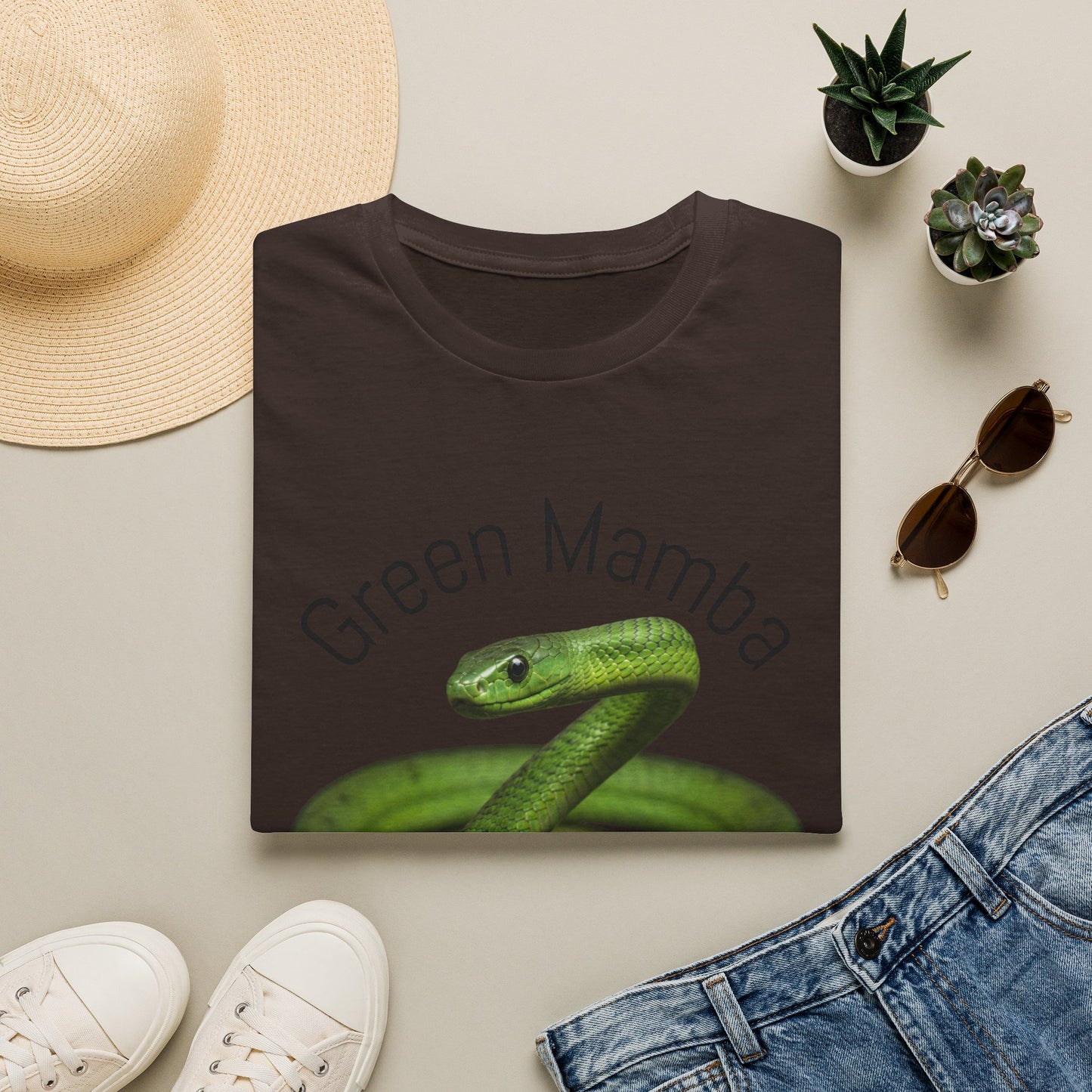Green Mamba T‑Shirt — Realistic Snake Graphic Tee