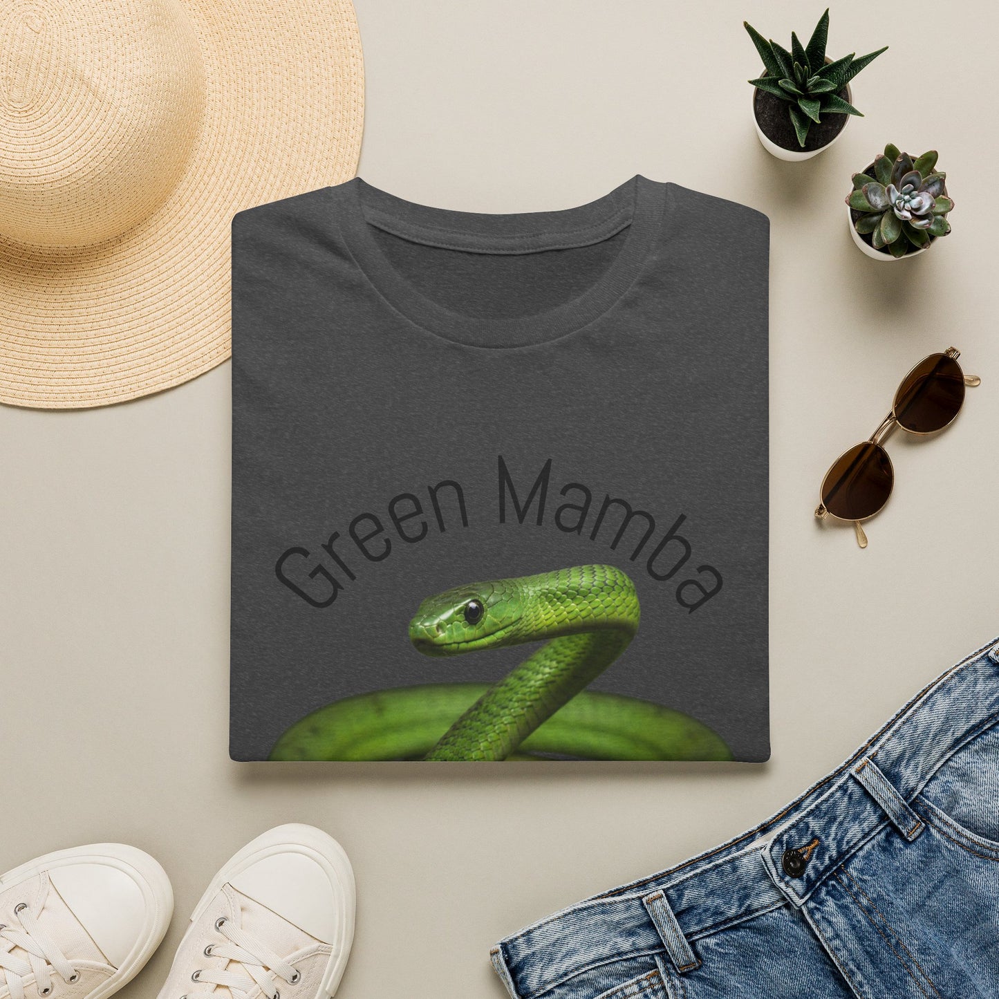 Green Mamba T‑Shirt — Realistic Snake Graphic Tee