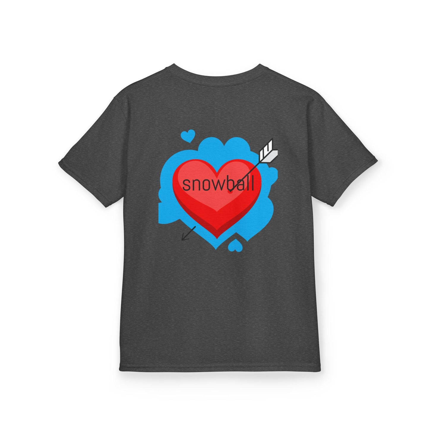 Kids Tee — Cute 'Snowball' Cat Photo & Heart Design