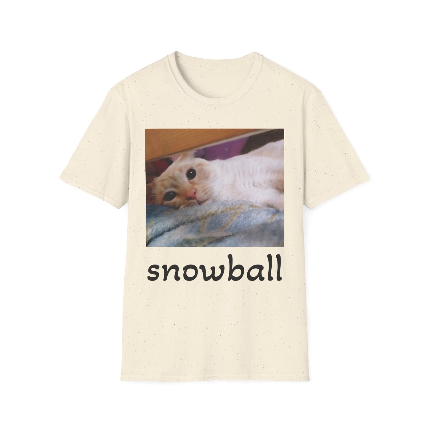 Cat Photo T-Shirt — "Snowball" Cute Pet Portrait Tee