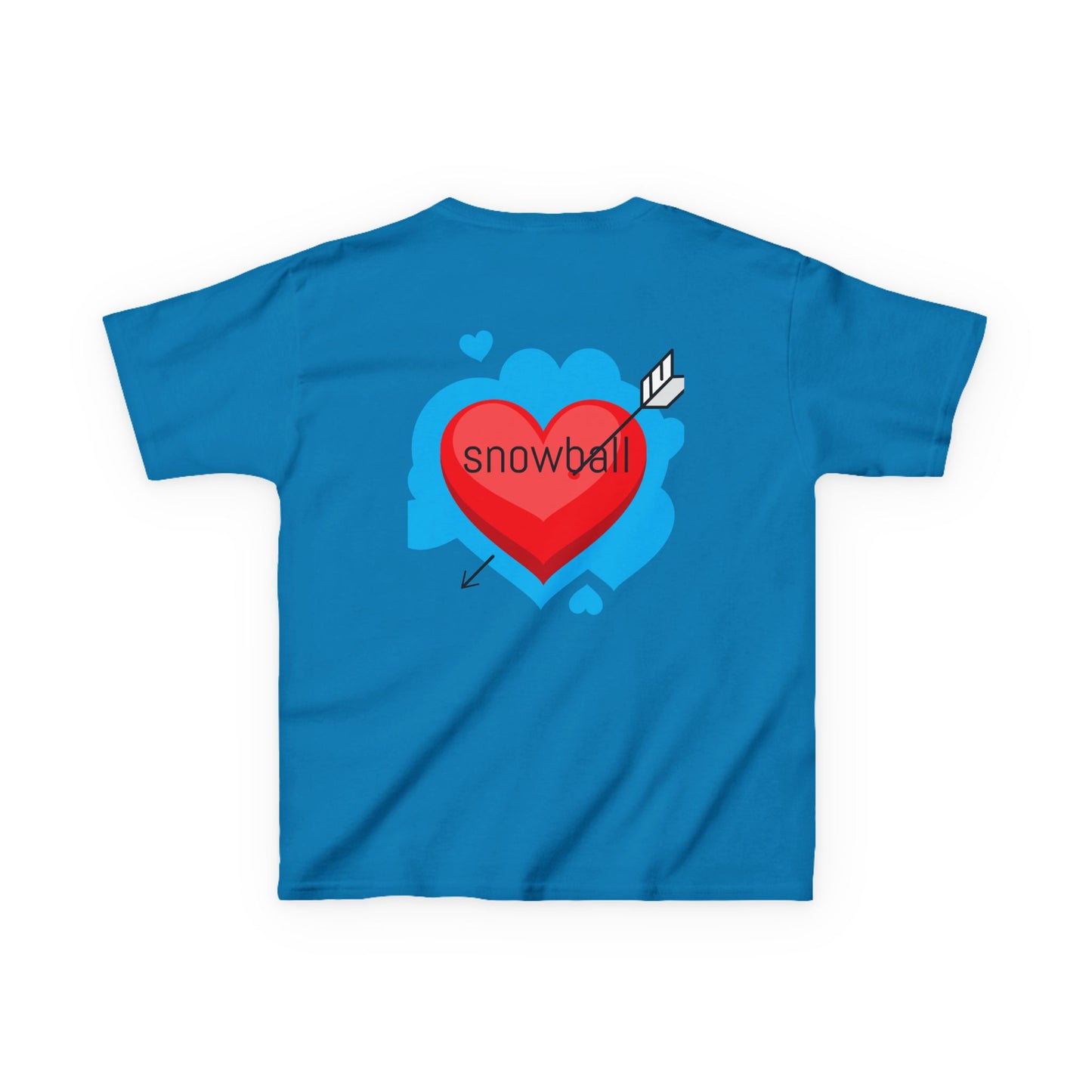 Kids Tee — Cute 'Snowball' Cat Photo & Heart Design