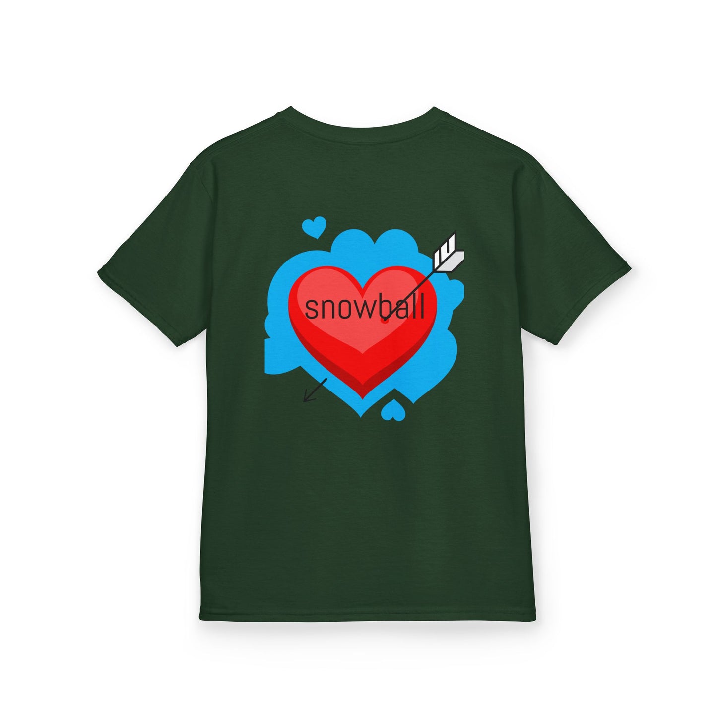 Kids Tee — Cute 'Snowball' Cat Photo & Heart Design