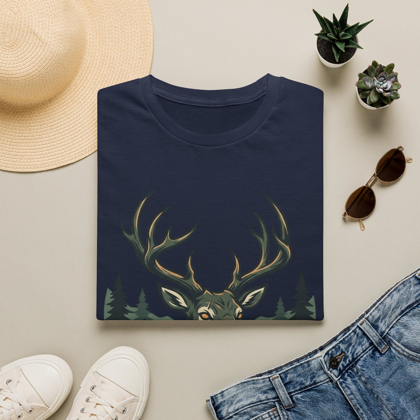 Deer Head T-Shirt — Majestic Stag Forest Graphic Tee