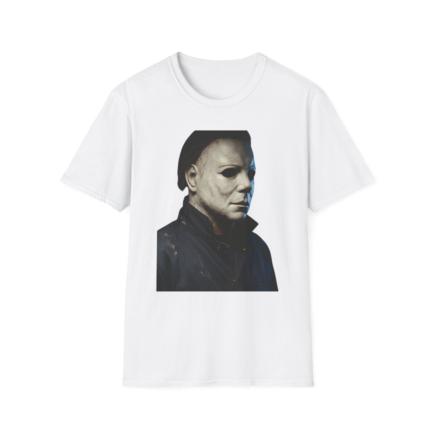 Michael Myers Horror Mask Portrait T-Shirt — Iconic Creepy Mask Graphic Tee for Halloween