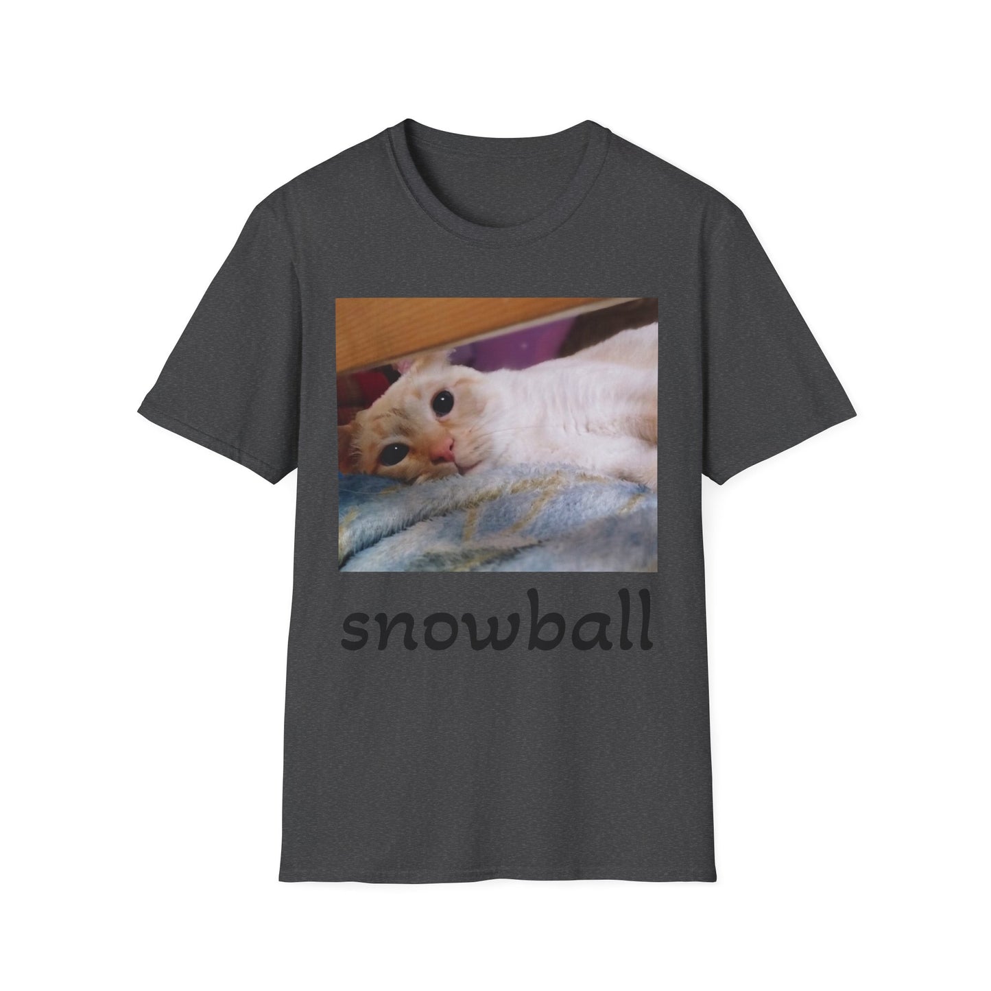 Cat Photo T-Shirt — "Snowball" Cute Pet Portrait Tee