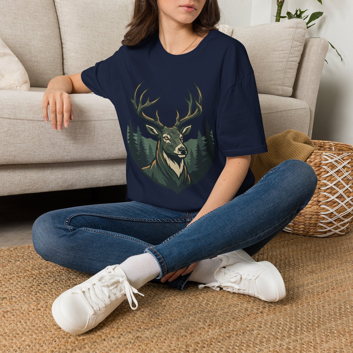 Deer Head T-Shirt — Majestic Stag Forest Graphic Tee