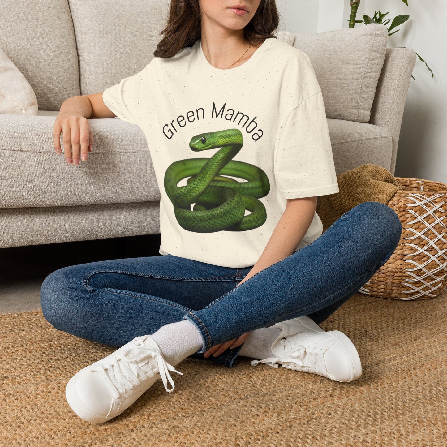 Green Mamba T‑Shirt — Realistic Snake Graphic Tee