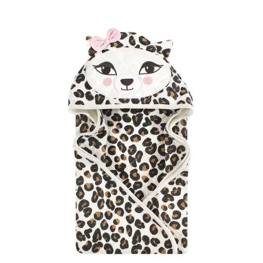 Hudson Baby Unisex Baby Cotton Animal Face Hooded Towel Leopard One Size