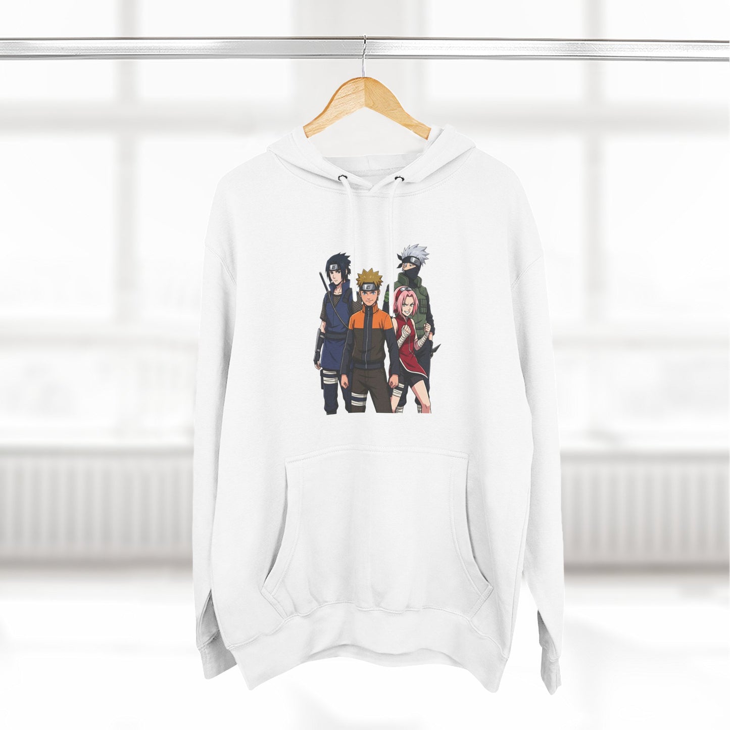 Anime Team Graphic Hoodie — Naruto, Sasuke, Sakura & Kakashi Crew Sweatshirt