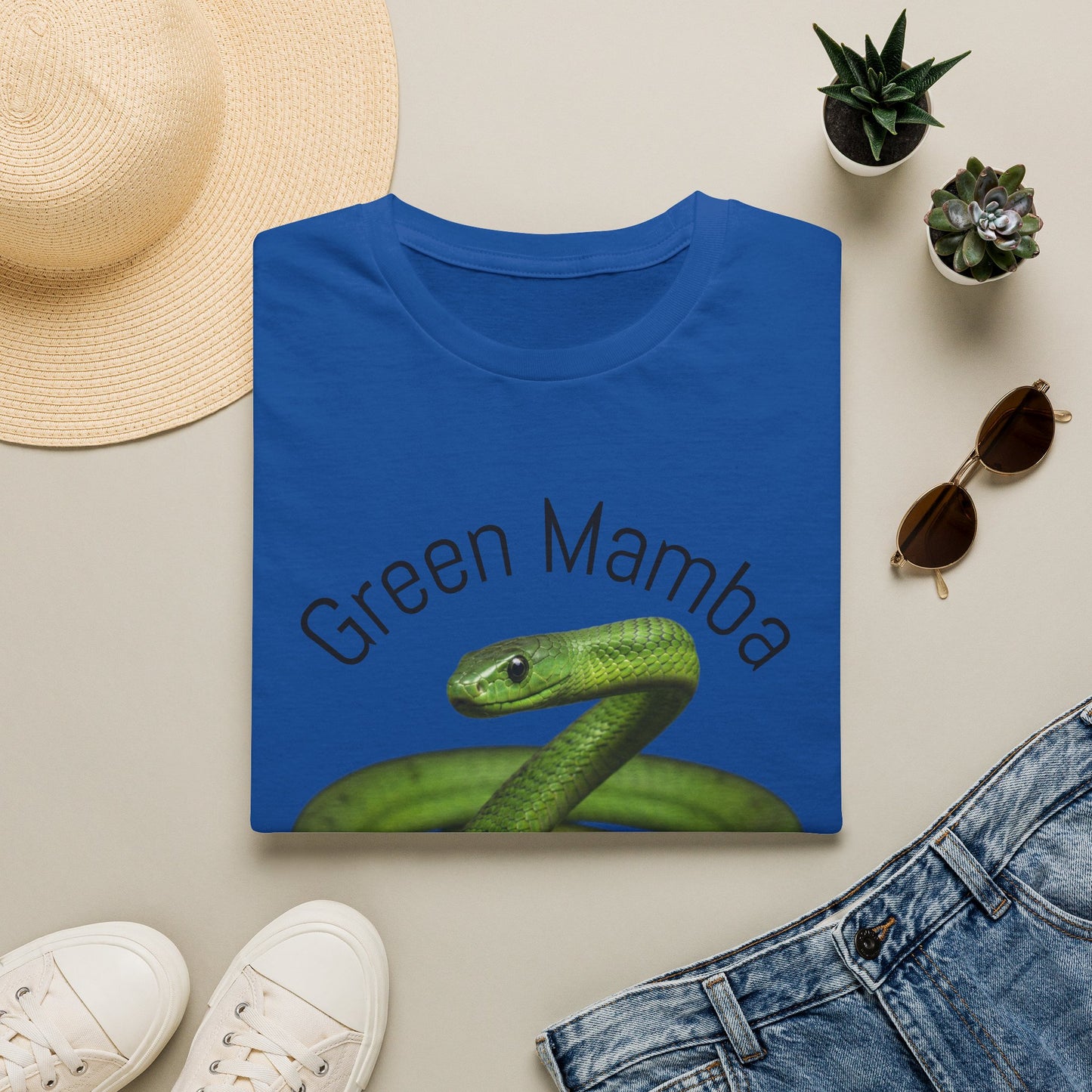 Green Mamba T‑Shirt — Realistic Snake Graphic Tee