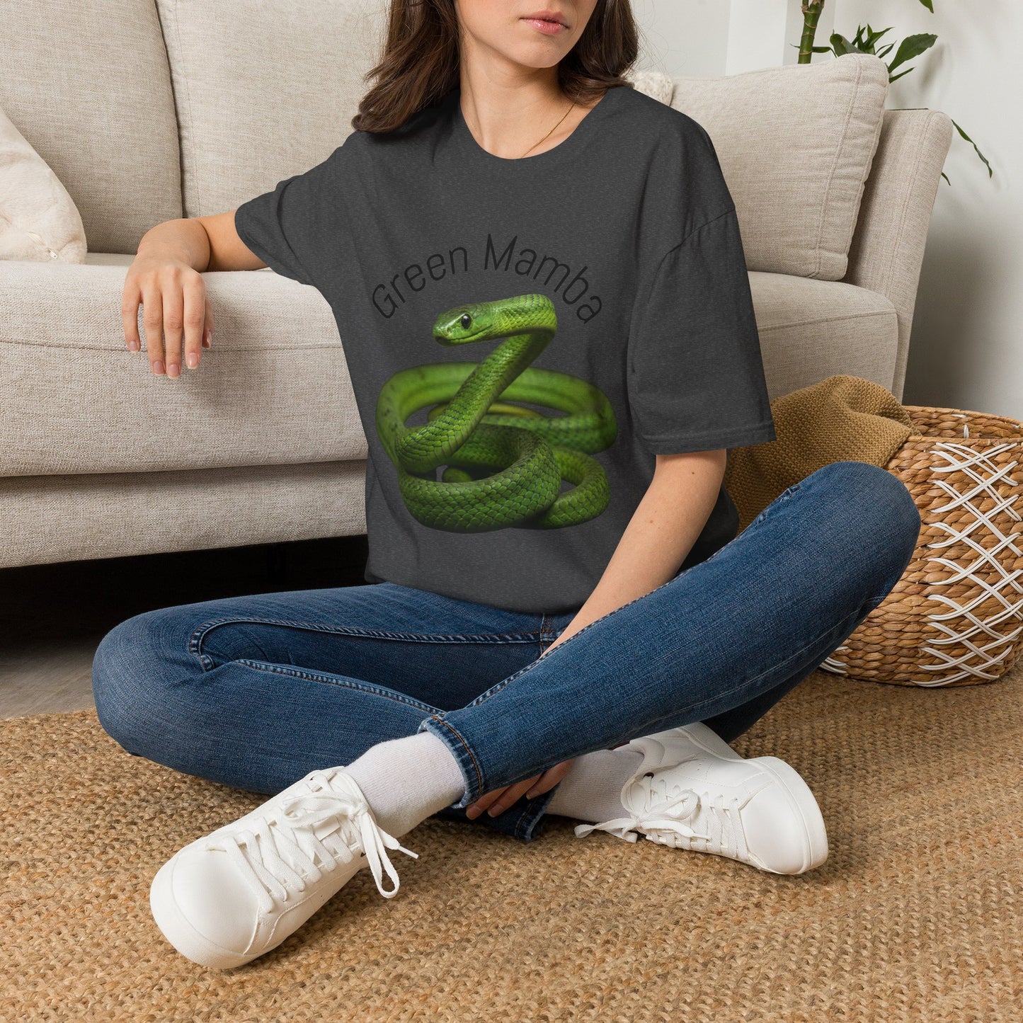 Green Mamba T‑Shirt — Realistic Snake Graphic Tee