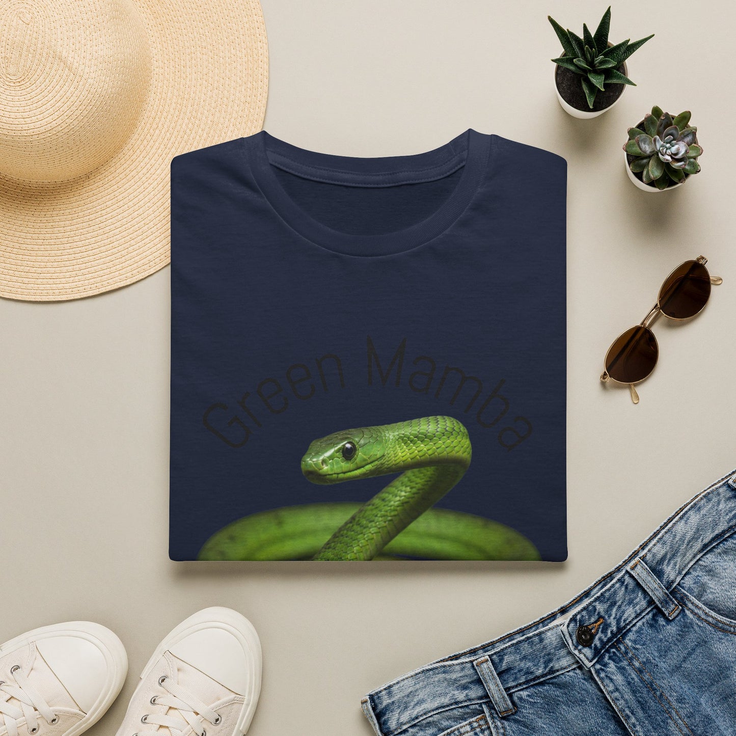 Green Mamba T‑Shirt — Realistic Snake Graphic Tee