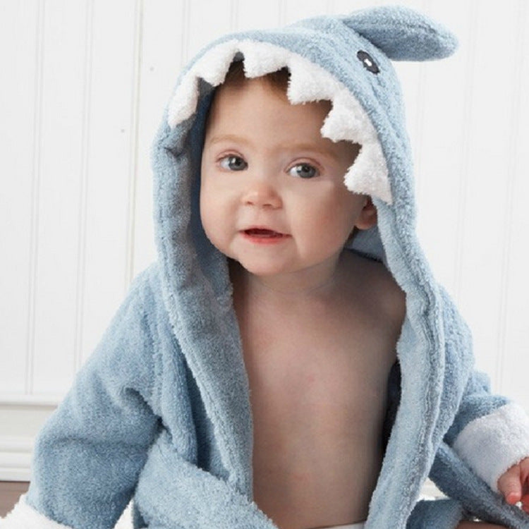 3-Size Shark Bath Towel - Baby Cartoon Hooded Robe